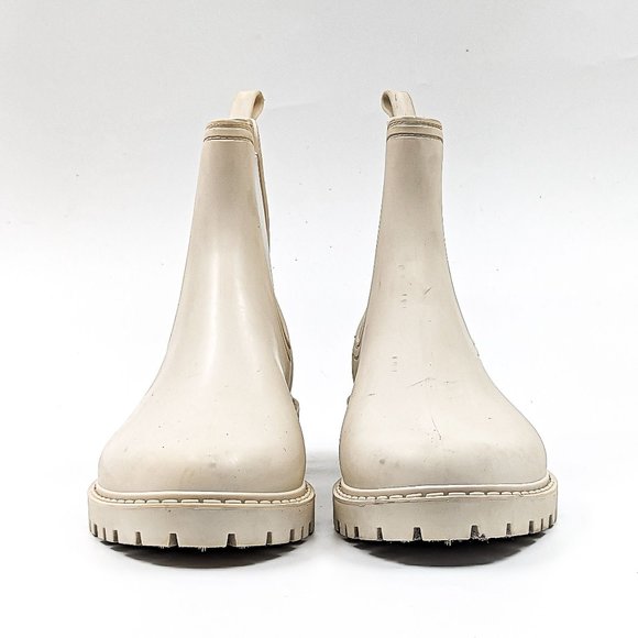 ALDO Storm Women Cream Chelsea Rain Ankle Booties Size 11M - Picture 2 of 9